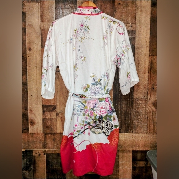 Juguemm Japanese Kimono Womens Vintage Cotton Cherry Blossom Asian 42" - Picture 5 of 10